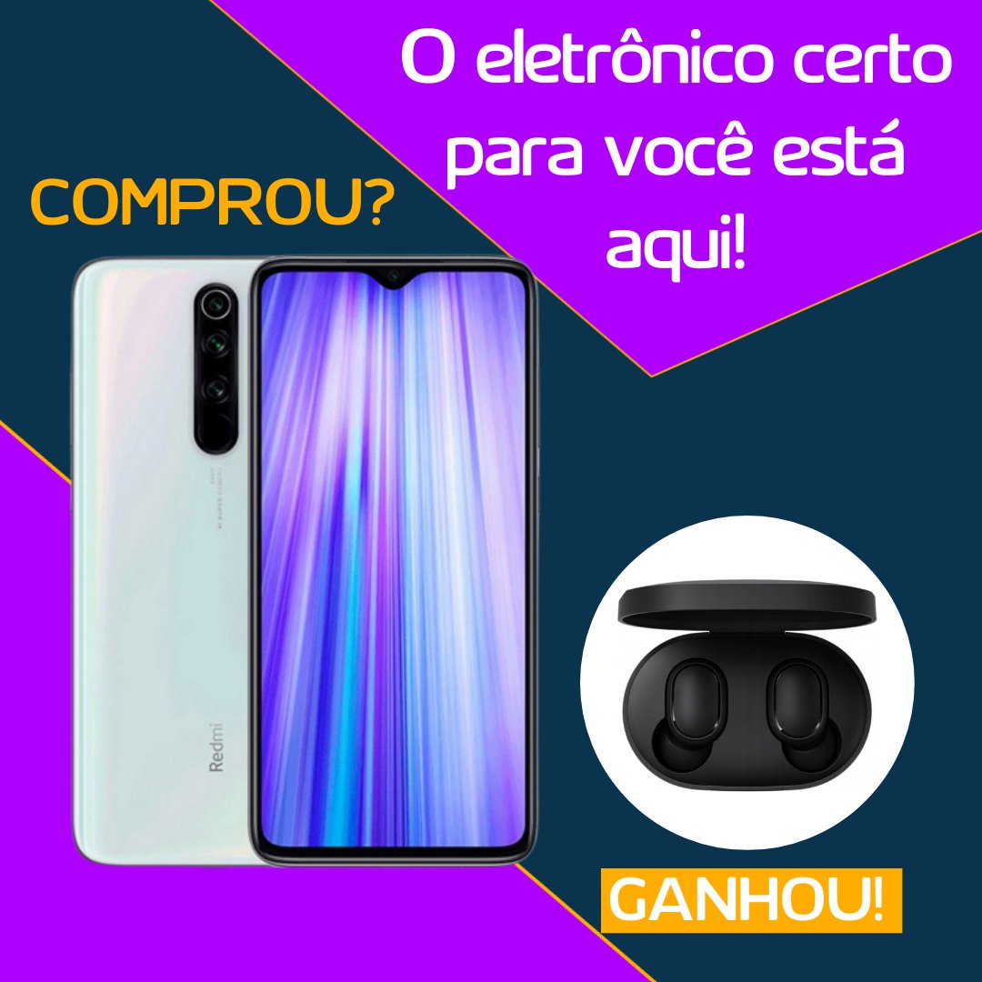 Smartphone Xiaomi Redmi Note 8 Pro Dual Sim 128gb Tela De 653″ 64822 Frontal 20mp Branco 4766