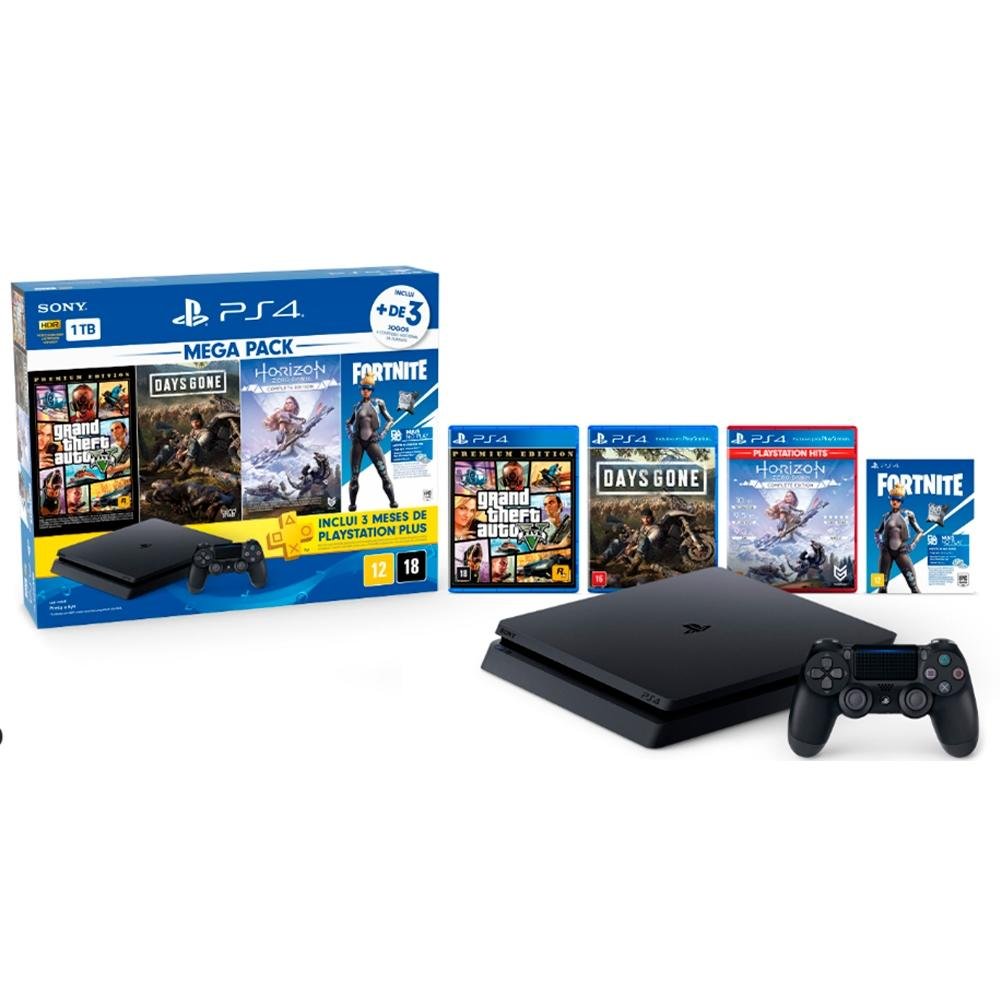 Sony PlayStation Slim 1TB Fortnite Neo Versa PS4 Bundle 