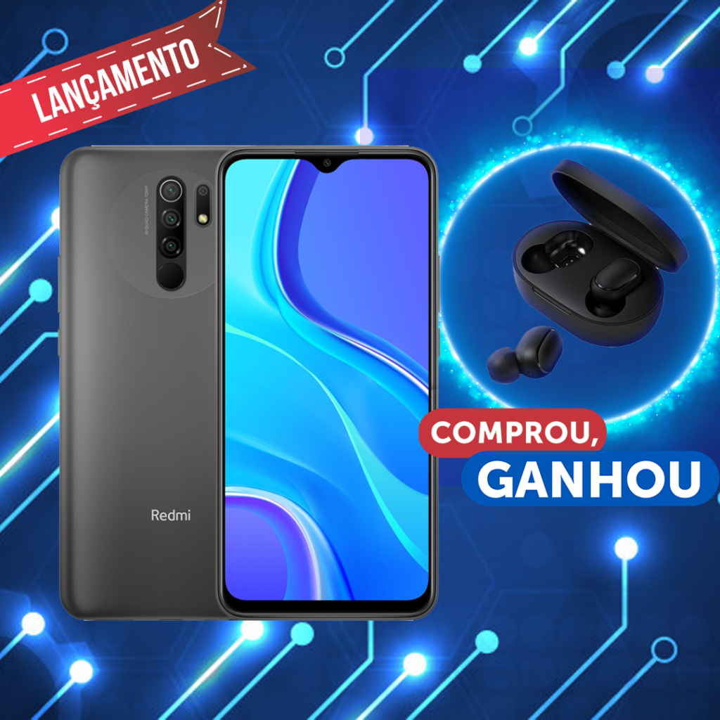 Smartphone Xiaomi Redmi 9 64GB 4G Dual Sim Tela 6.53″ Câmeras Traseiras ...