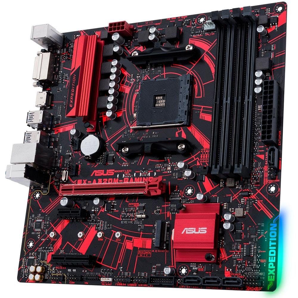 Placa-Mãe Asus EX-A320M-Gaming AMD AM4 mATX DDR4 – Império Teixeira