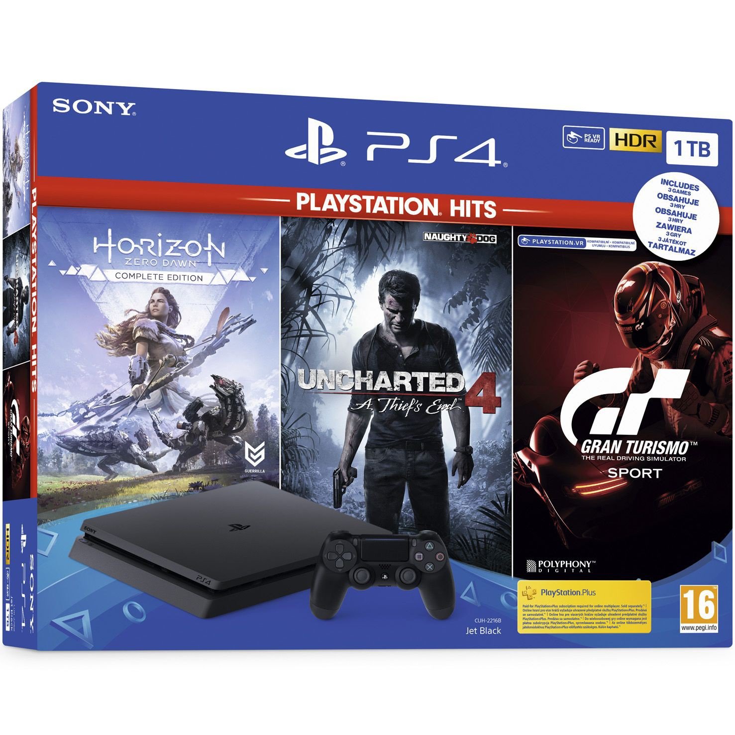 Console PS4 1TB + Jogo Spider-Man + Horizon Zero Dawn + Ratchet